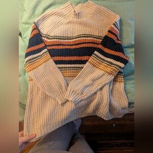 Universal Thread sweater XXL - cream with horizontal stripes
